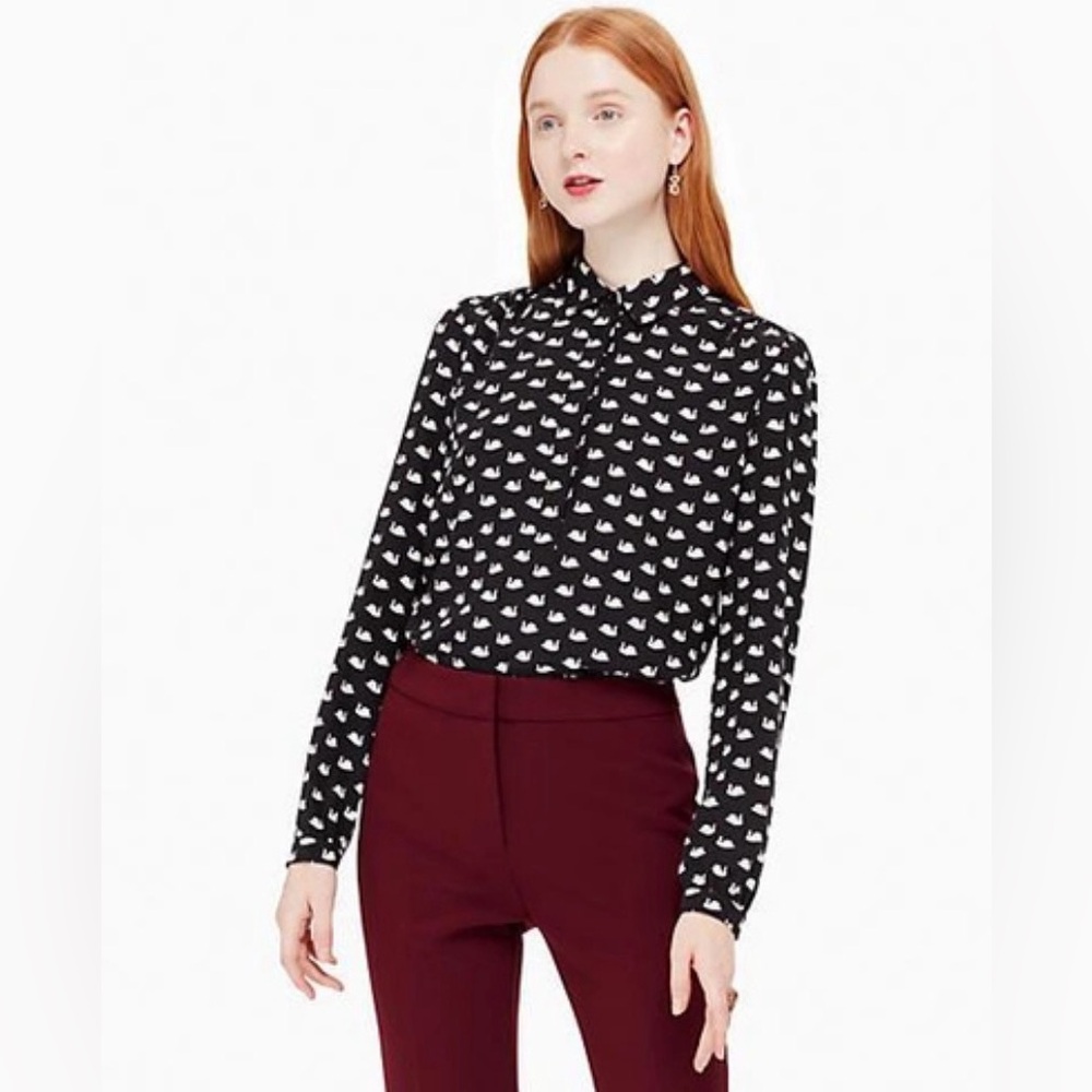 Kate Spade swan blouse EUC